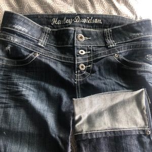 Harley Davidson cuffed capris Size 8